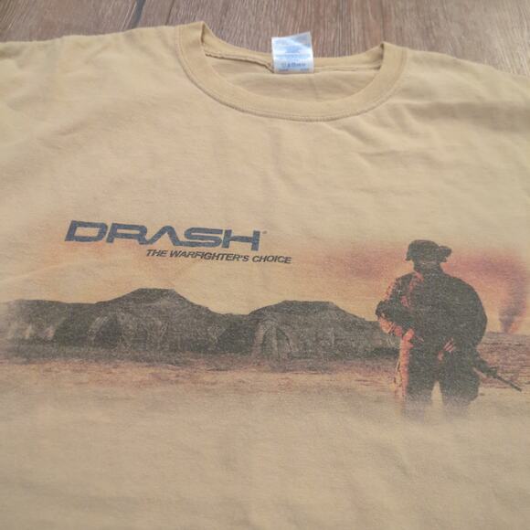 VTG Drash The Warfighter Choice Adult XL Shirt Army Military Black Op Desert Gun - Picture 2 of 8